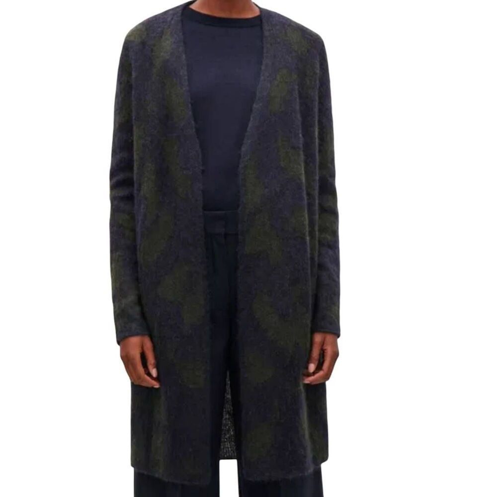NWT COS Sweater Women's Small Cardigan Mohair Wool Jacquard Long Cozy